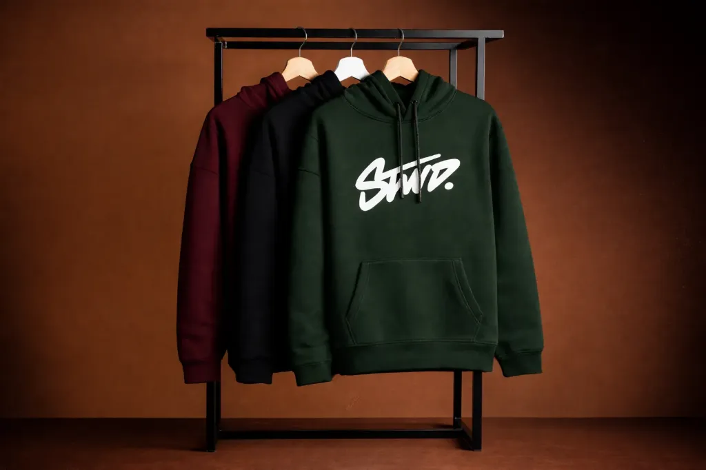 هودي STWD ميلتون قطن 100% مبطن – تلبيس أوفر سايز تريندي (اسود, L)