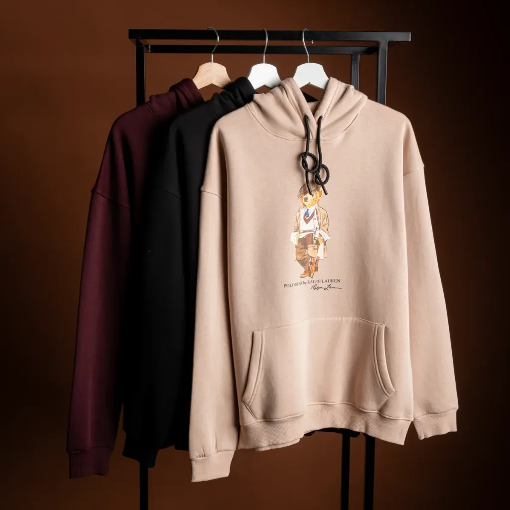 Hoodie Polo bear (اسود, L)